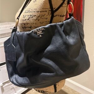 Prada Black Textured Shoulder Bag